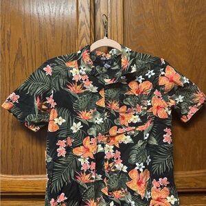 The Children's Place Black Floral Button Down Shirt